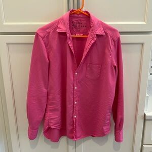 Frank and Eileen size small hot pink distressed button down